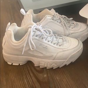 White Filas Size 7